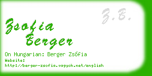 zsofia berger business card